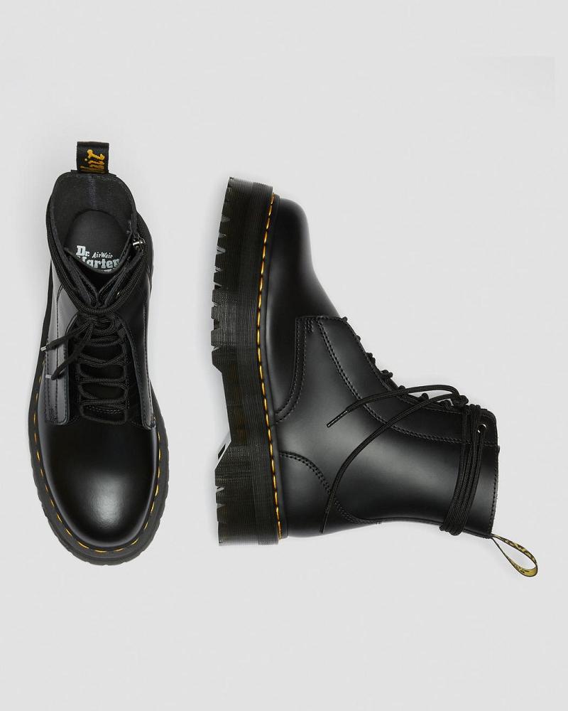 Dr Martens Jarrick Smooth Leren Platform Laarzen Heren Zwart | NL 249BEX